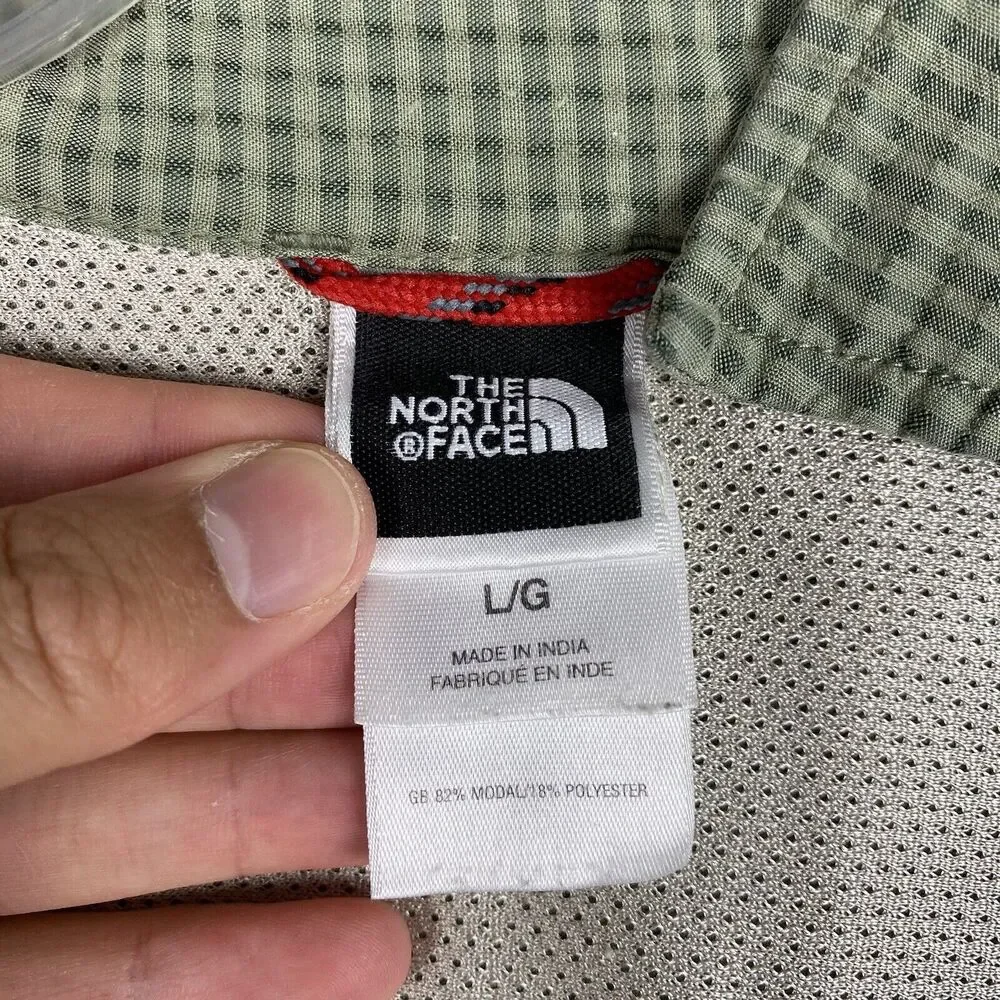 The North Face Green Plaid Design Button Down Short Sleeve Shirt Mens Size Large